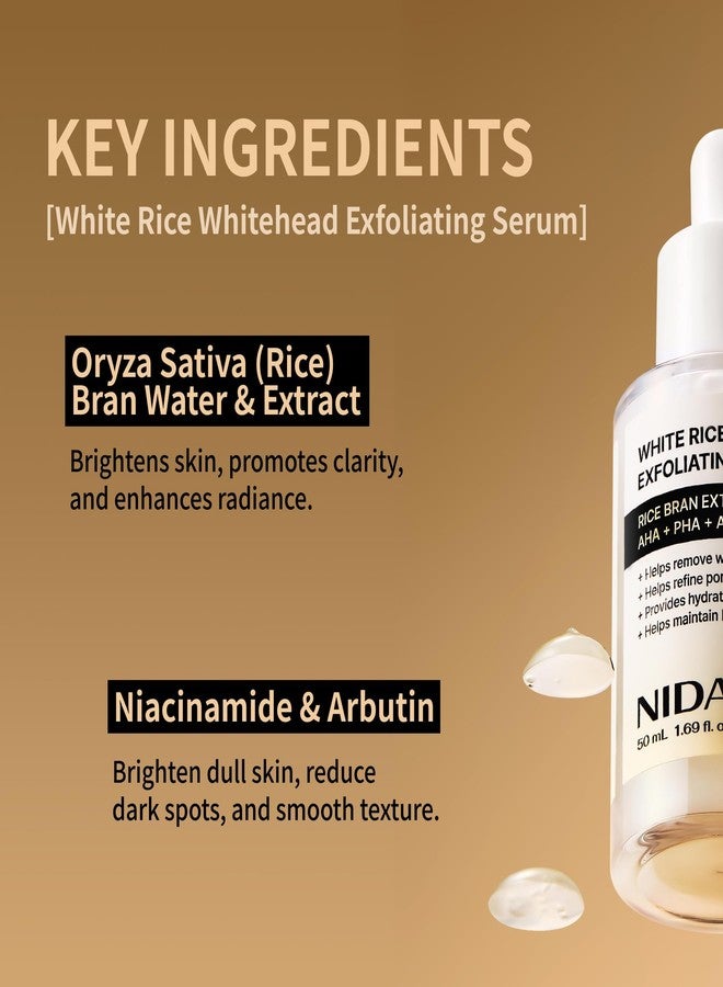 نيدا سيروم نيدا لتقشير الرؤوس البيضاء بخلاصة الأرز الأبيض | 50 مل | مقشر يومي لطيف للوجه، مزيل لخلايا الجلد الميتة، مناسب لجميع أنواع البشرة، منتجات العناية بالبشرة الكورية - Image 4